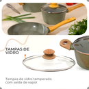 Kit Cozinha 14 pçs Panelas Style Cook Vertur + Facas Inox Gold - Mimo Style