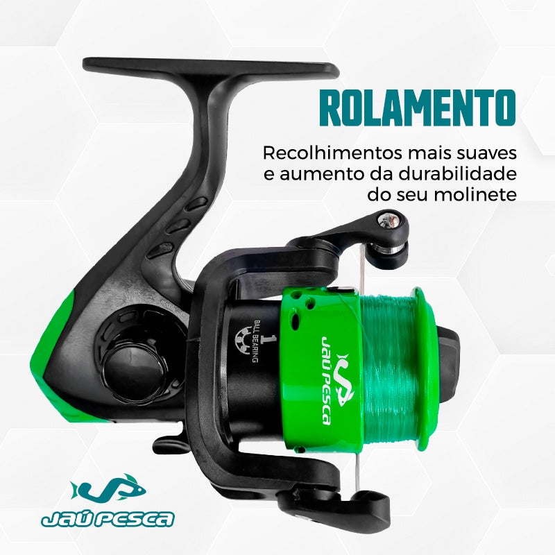 Kit De Pesca Duplo Vara + Molinete e Acessorios (Completo)