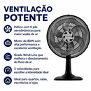 Ventilador de Mesa Turbo 6 Pás 40cm Preto 80W - Ventisol