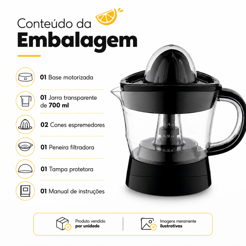 Espremedor de Frutas 700ml - Agratto