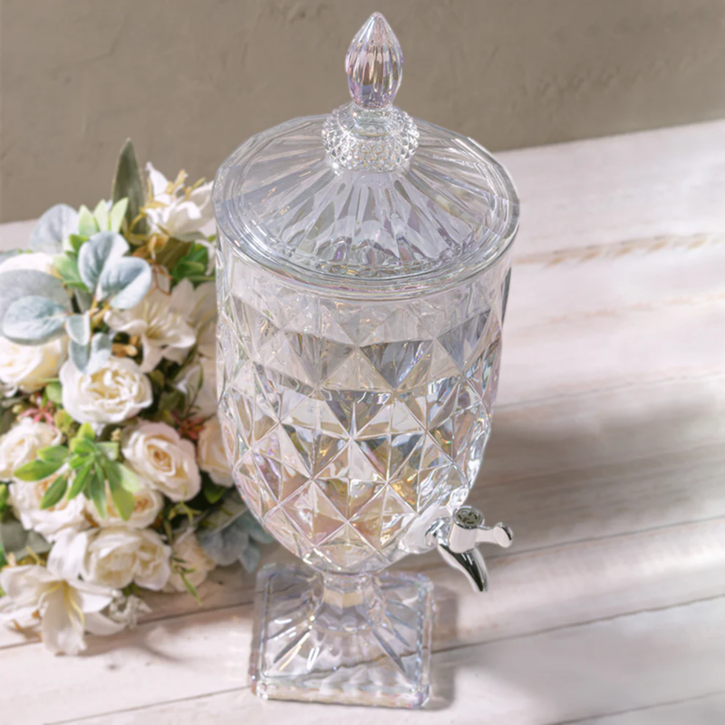 Suqueira Cristal com Pé e Tampa Diamond 4,7L - Lyor