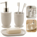 Conjunto Banheiro 3 Peças de Cerâmica Greece Branco e Prata - Lyor