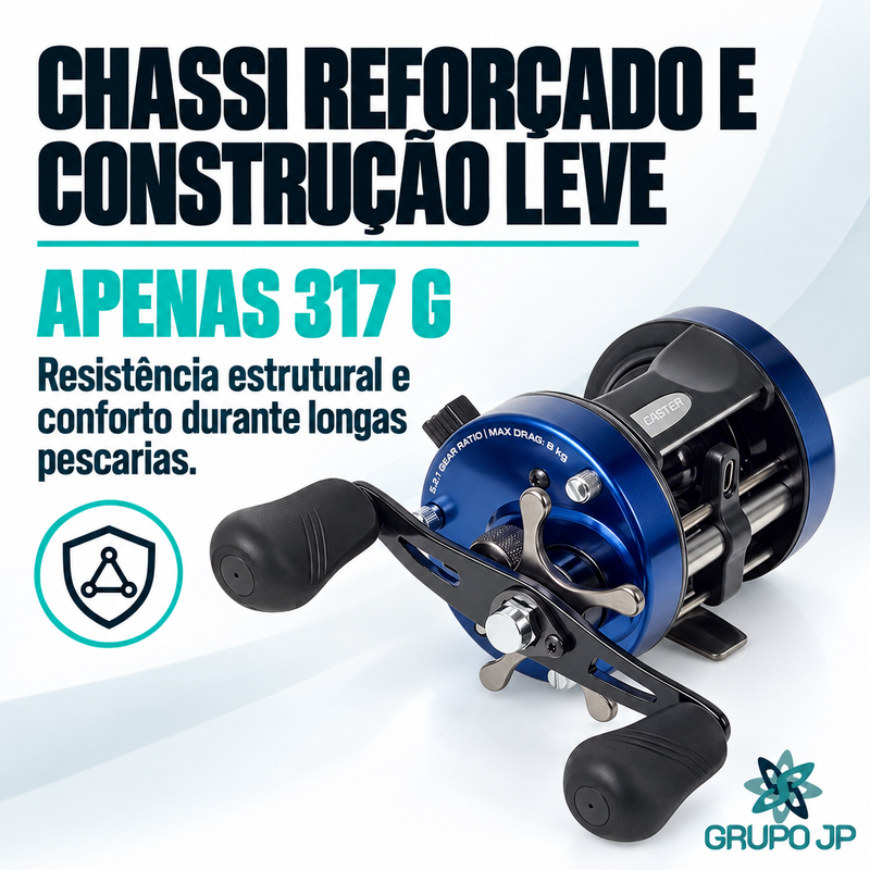 Carretilha Caster EVO 400  3+1 Rolamentos 8kg Drag - Marine