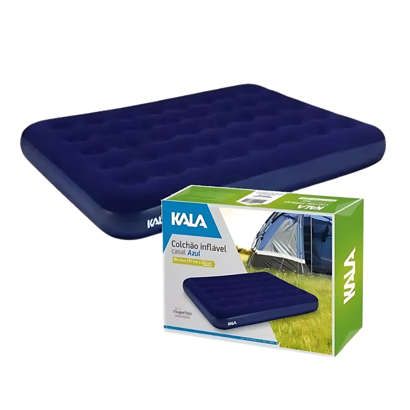 Colchão de Casal Inflável 191x137x22cm Azul - Kala