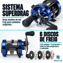 Carretilha Caster EVO 400  3+1 Rolamentos 8kg Drag - Marine