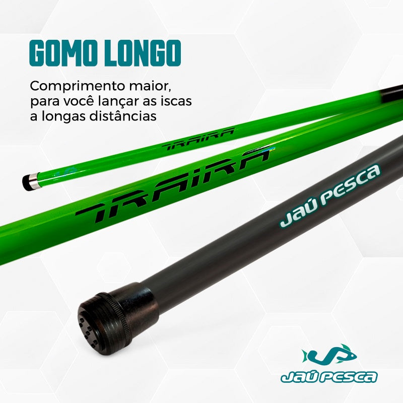 Vara Telescópica Gomo Longo JP Traira Verde Jaú Pesca