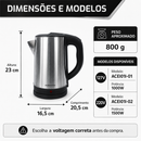 Chaleira Elétrica Aroma Inox 2,2 Litros - Agratto