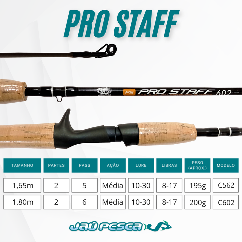 Vara Carretilha PRO STAFF C I 562 1,65 mts 8-17LBS Albatroz