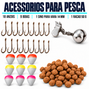 Kit Pesca Jaú Pesca Maleta Anzol Boia Ração Linha Sino