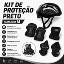 Kit Patins Inline Flexx 3.0 Prata + Proteção Completa Preta M - Bel Sports