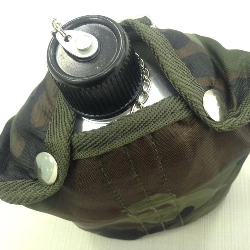 Cantil de Aluminio CAMUFLADO 900 ml Verde Militar NTK