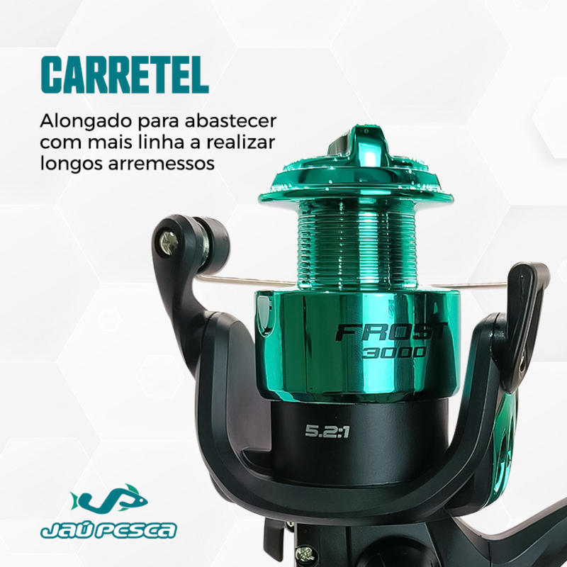 Conjunto Pesca De Praia Costão Vara 3,60mt 30lbs Molinete Meli Pesca Jau