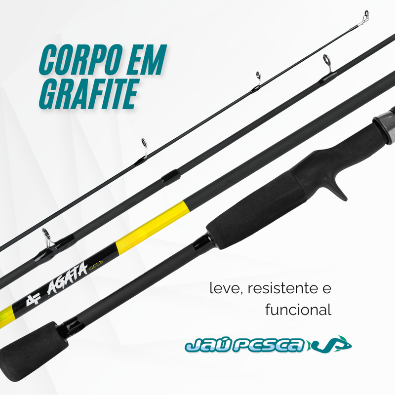 Kit de Pesca Vara Carretilha AGATA + M21 Pro