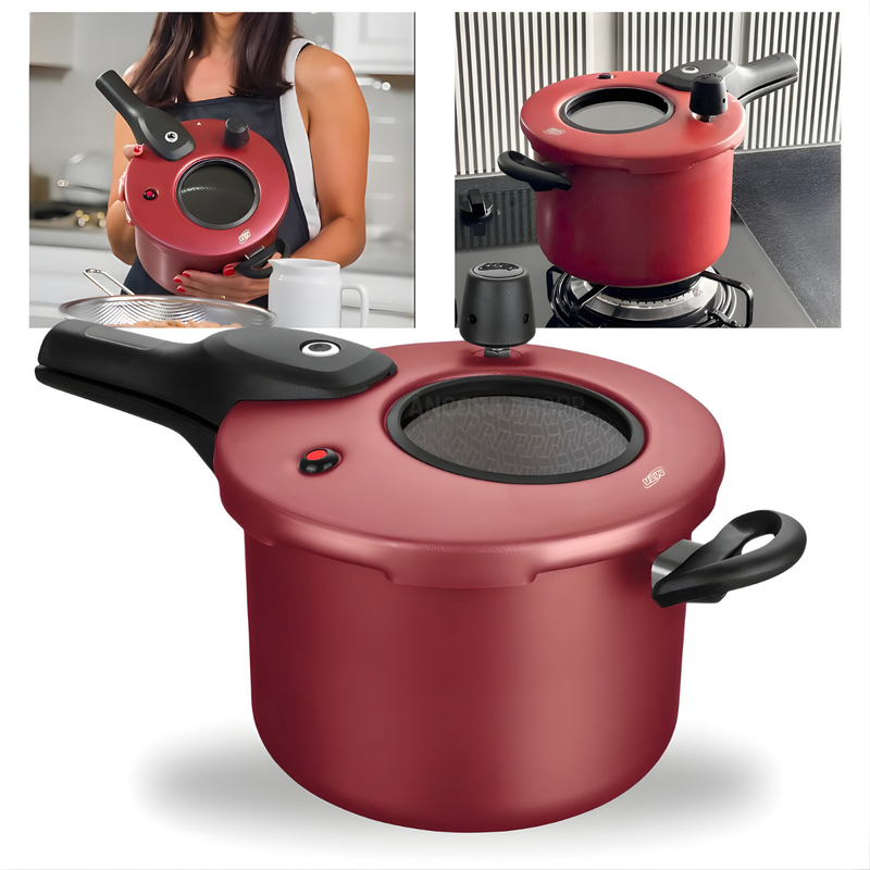 Panela De Pressão C/ Visor De Vidro 4,5L Antiaderente