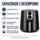 Fritadeira Air Fryer Agratto Supremma 6,2L Preta - Agratto