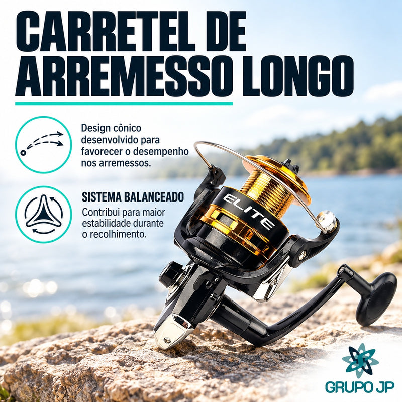 Molinete Elite Gold com 2+1 Rolamentos - Marine Sports
