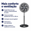 Ventilador de Coluna Turbo 6 Pás 50cm Preto 127V/220V - Ventisol
