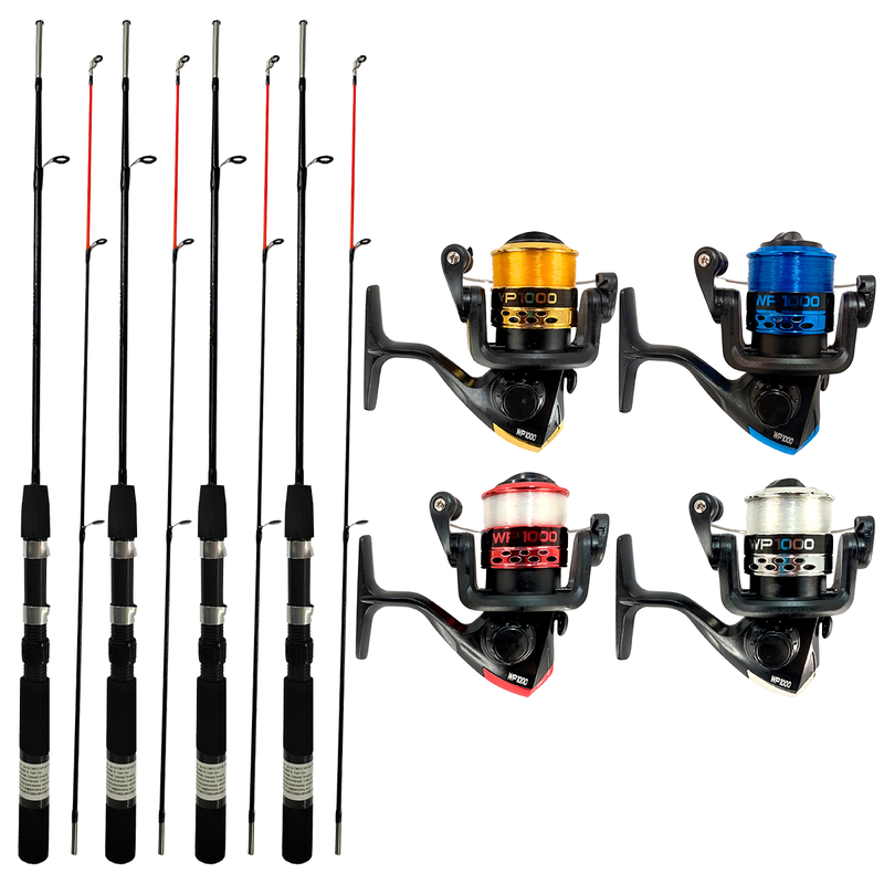 Kit de Pesca 04 Vara 2P 1,50 mts + Molinete Albatroz