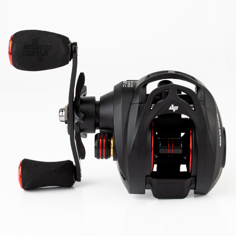 Capa + Carretilha Albatroz M21 Pro Black Red 6 Rolamentos - Direita