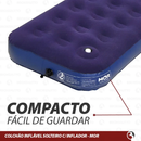 COLCHAO INFLAVEL SOLTEIRO CAMPING + BOMBA DE AR MANUAL 30CM COM 3 BICOS