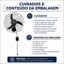 Ventilador de Parede New Premium 60cm Preto 147W - Ventisol