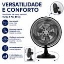 Ventilador de Mesa Turbo 6 Pás 50cm Preto 135W - Ventisol