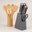 Kit 11pçs Jogo de Facas com Cepo Organizador+ Utensílios Eco Kitchen - Mimo Style