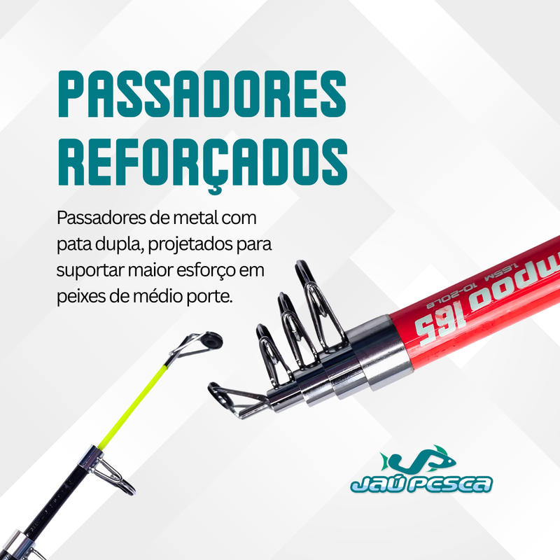 Kit De Pesca S200 Vara Molinete e Acessórios Meli Pesca Jau