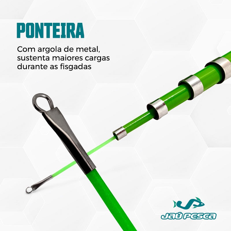 Vara Telescópica Gomo Longo JP Traira Verde Jaú Pesca