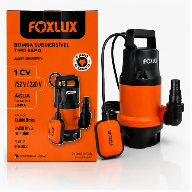 Bomba D’água Submersível Tipo Sapo - Fox Lux