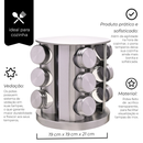 Porta Condimento Giratório Inox 12 pçs - Mimo Style