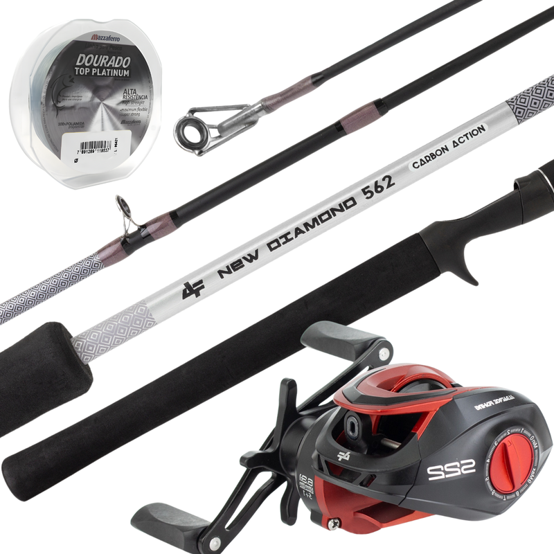 Kit Vara New Diamond 1,68m + Carretilha S22 e Linha mono