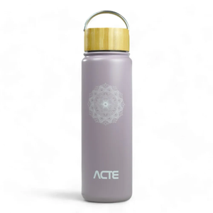 GARRAFA TERMICA COM TAMPA DE BAMBU 700ML