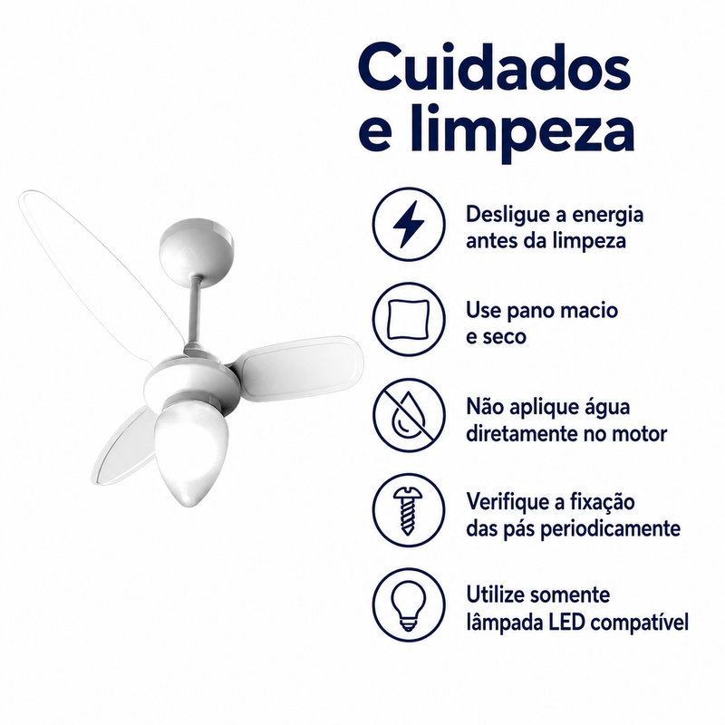 Ventilador de Teto Wind Inverter Branco Bivolt com Controle Remoto - Ventisol