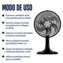 Ventilador de Mesa Turbo 6 Pás 30cm Preto 52W - Ventisol