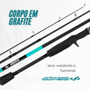 Kit de pesca Carretilha AGATA Acqua 1,50m + Carretilha M21 PRO Acqua Esquerda e Linha Mono