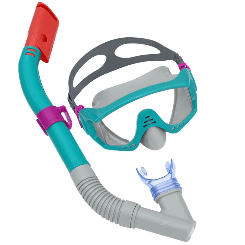 KIT SNORKEL + MASCARA + PES DE PATO SPARK WAVE VERDE