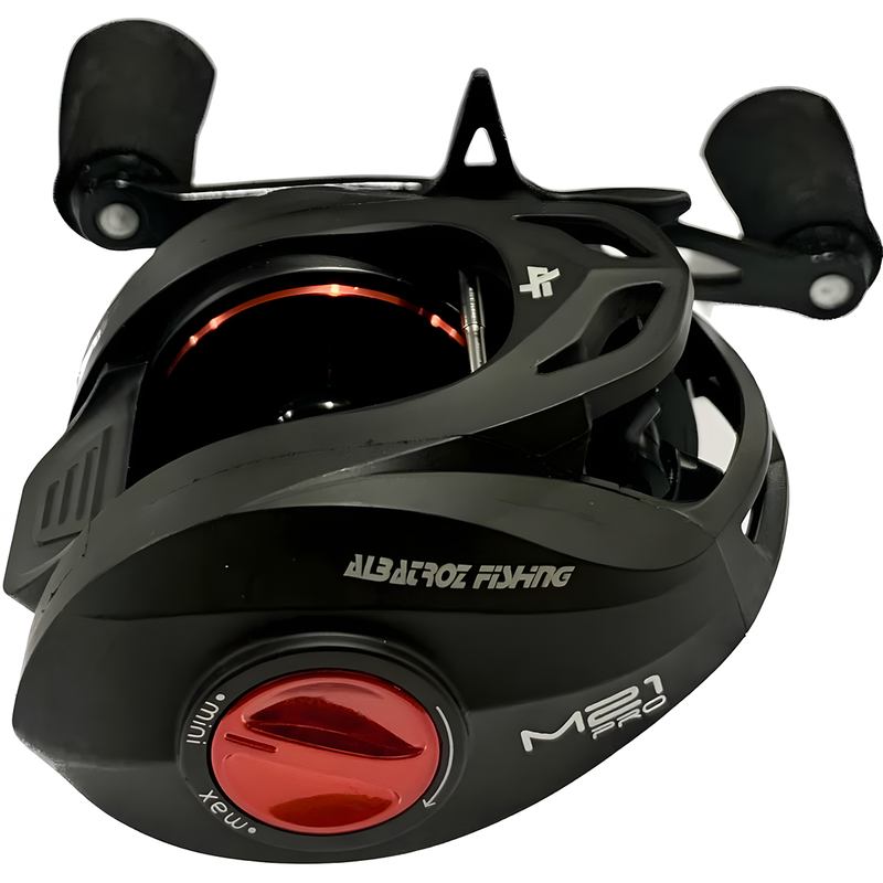 Capa + Carretilha Albatroz M21 Pro Black Red 6 Rolamentos - Direita