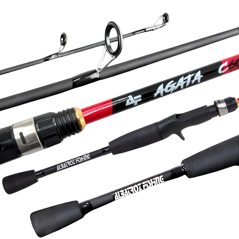 02 - Vara Carretilha AGATA C602 1,80 mts 12 lbs 2 Partes Albatroz