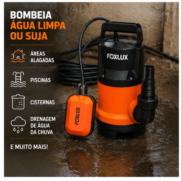 Bomba D’água Submersível Tipo Sapo - Fox Lux
