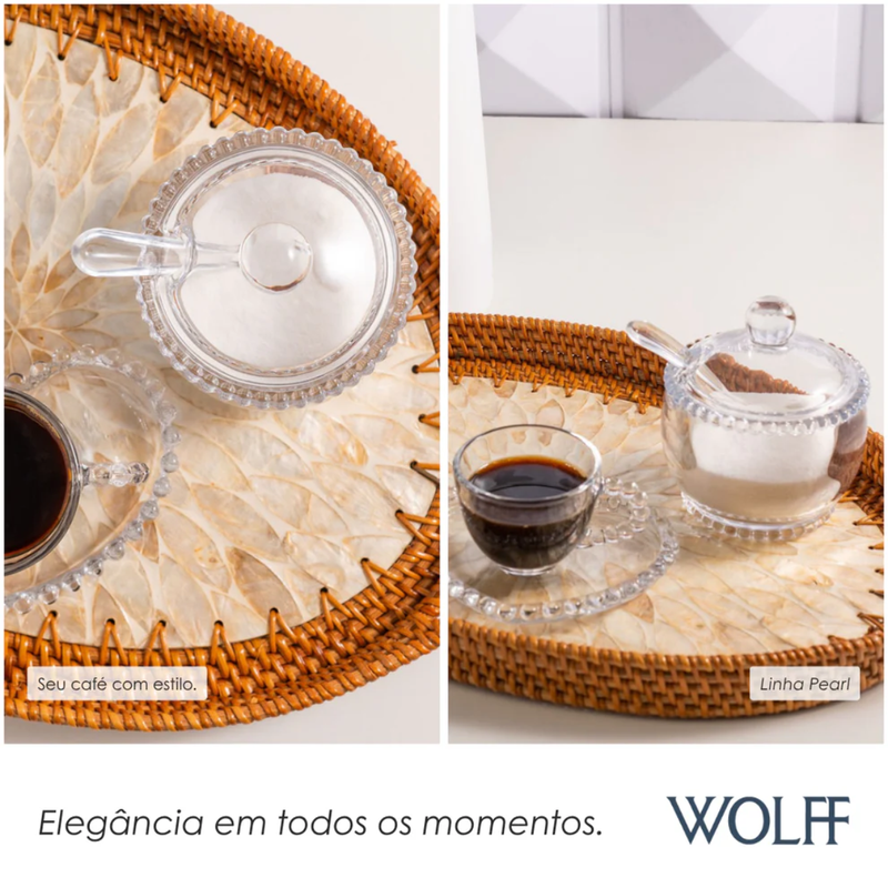 Açucareiro Cristal com Colher Pearl 200ml - Wolff