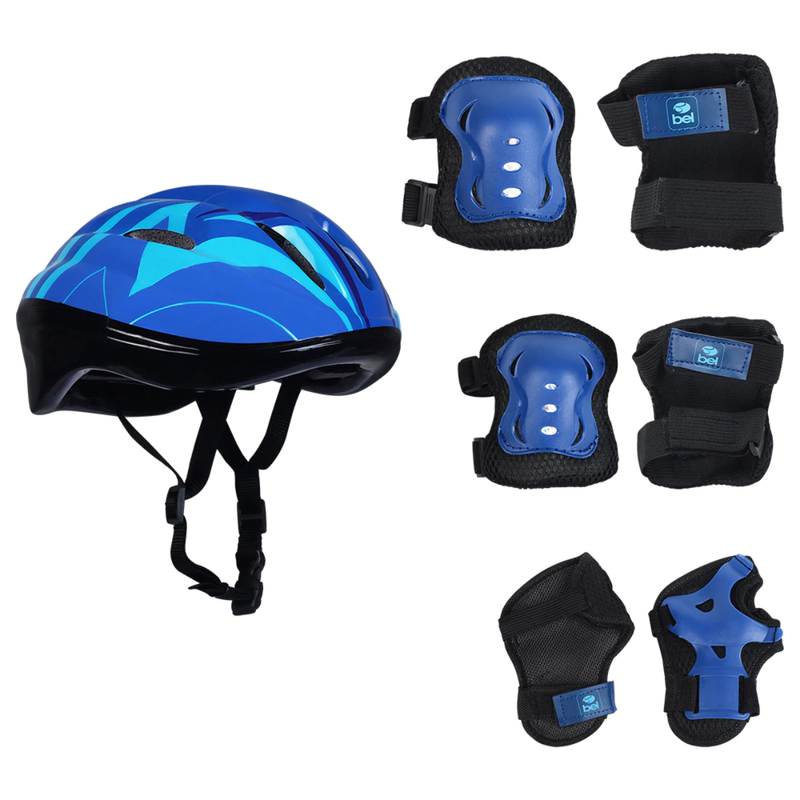 Kit Radical Proteção c/ Capacete EPS (M) Azul Ref.6112- Redinha /Belfix