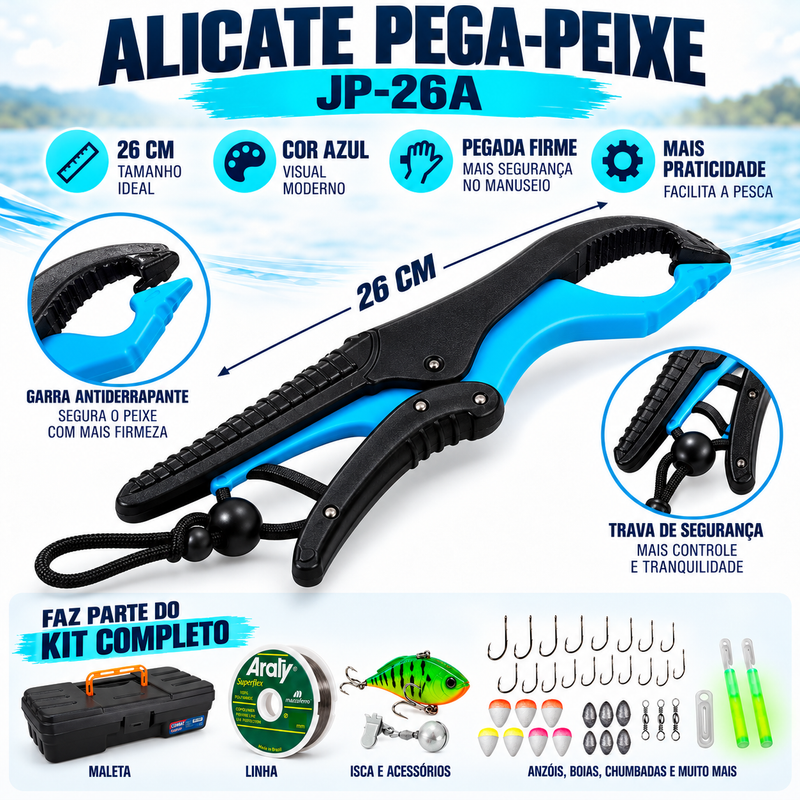Kit Pesca Completo com Alicate e Isca Artificial