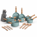 Kit 22pçs Jogo de Panelas Pratic Cook + Jogo de Faca com Cepo Organizador + Utensílios EcoKitchen- Mimo Style
