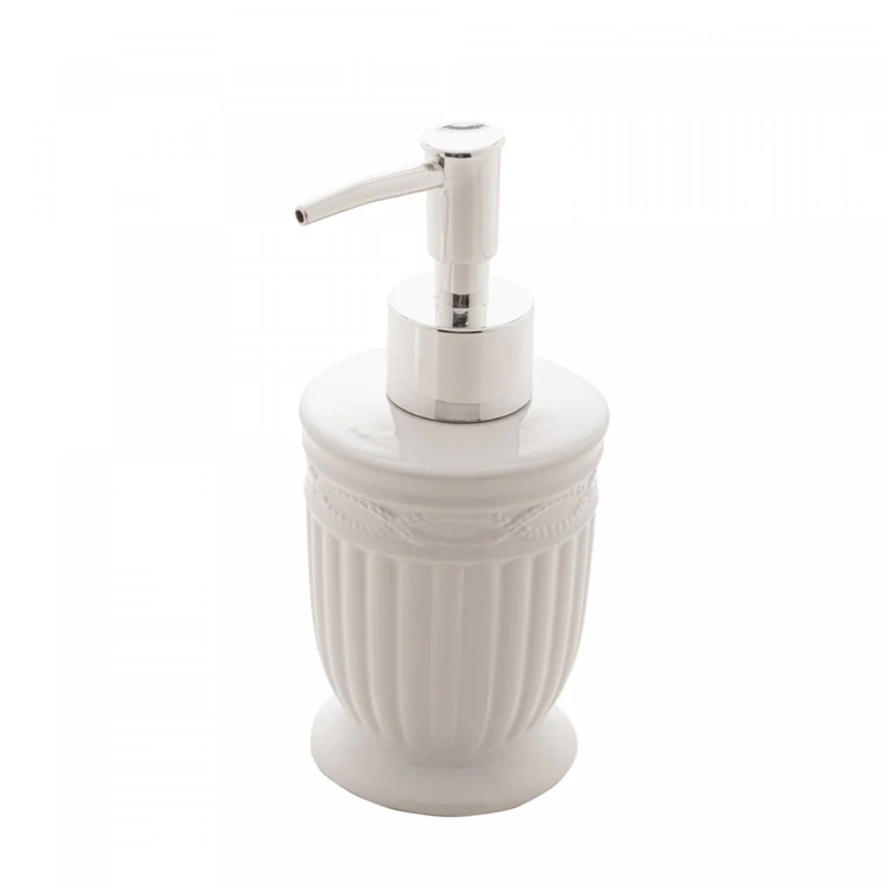 Conjunto Banheiro 3 Peças de Cerâmica Greece Branco e Prata - Lyor