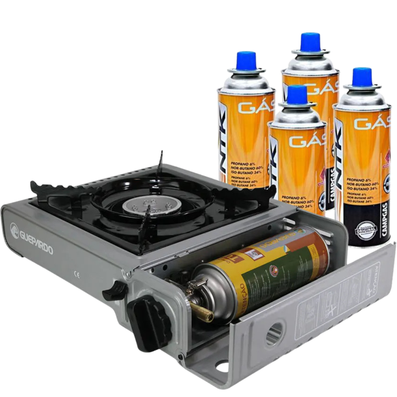 Kit Camping Barraca 4 Pessoas + Colcao Casal e Enchedor + Fogão Jaú Pesca