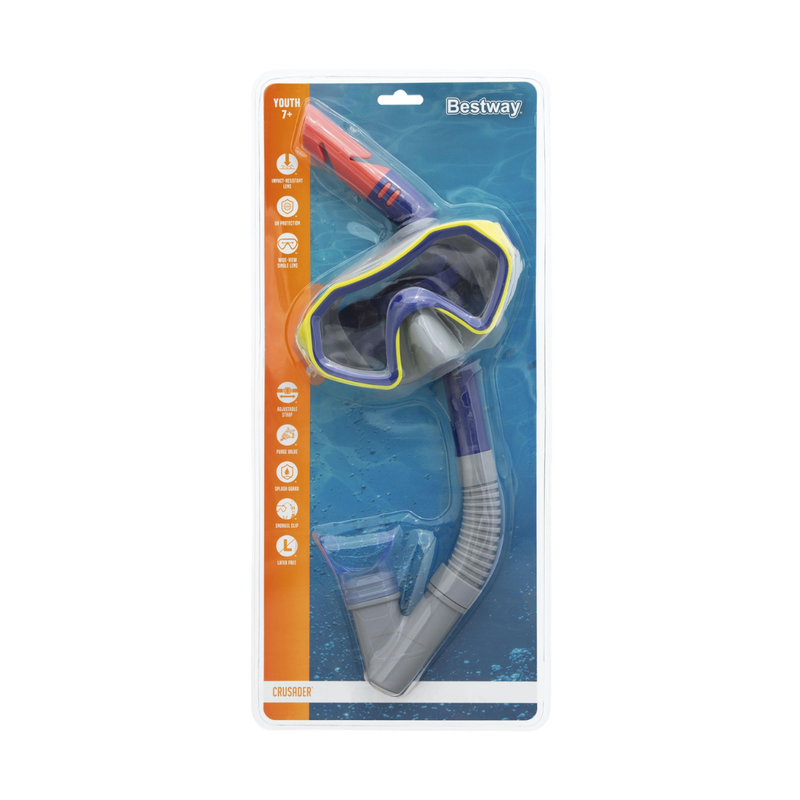 Kit Snorkel+Máscara Juvenil Crusader Duas Cores Sortidas Bestway 24025