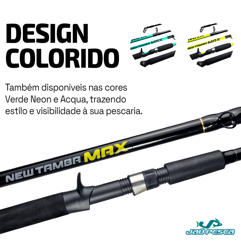 Kit Vara New Tamba Max 30-60lbs + Carretilha BlackTamba BT11 10+1 Rolamentos 8kg Drag - Maruri