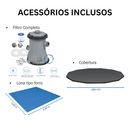 Conjunto Piscina 4x4m + Capa + Filtro 110/220 + Lona Bestway