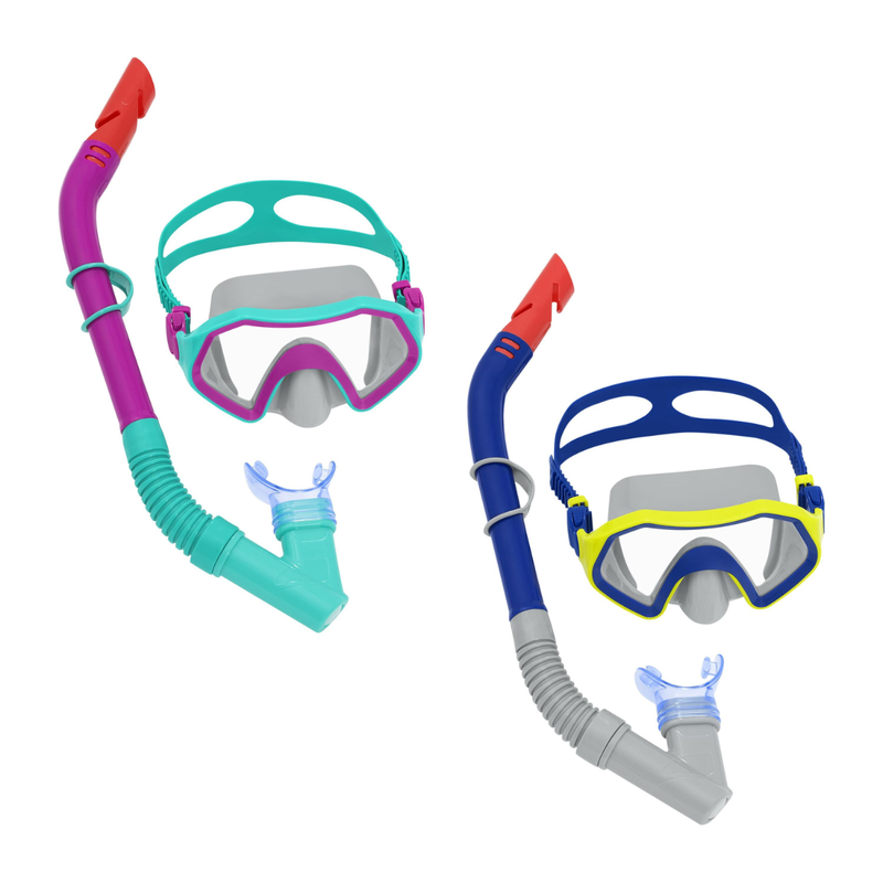 Kit Snorkel+Máscara Juvenil Crusader Duas Cores Sortidas Bestway 24025